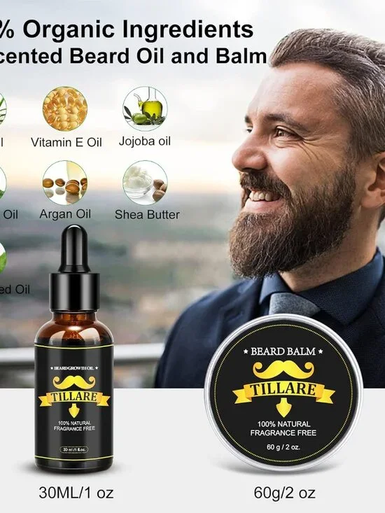 Beard Growth Kit, 5 pieces Promote Thicker and Healthier Beard - Picture 4 of 5